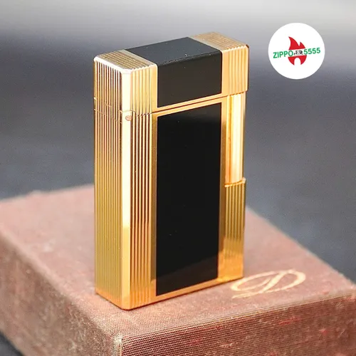 S.T. Dupont Chính Hãng Pháp Ligne 1 Men Đen Giữa Viền Vàng