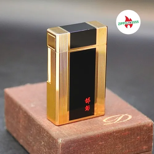 S.T. Dupont Chính Hãng Pháp Ligne 1 Men Đen Giữa Viền Vàng