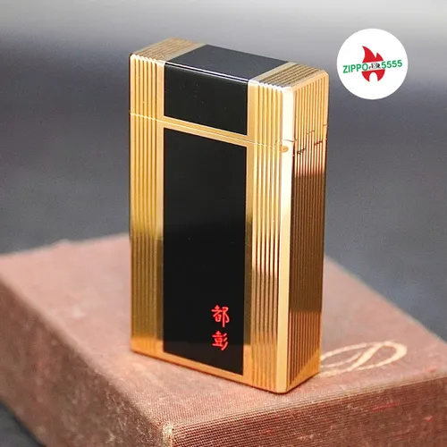 S.T. Dupont Chính Hãng Pháp Ligne 1 Men Đen Giữa Viền Vàng