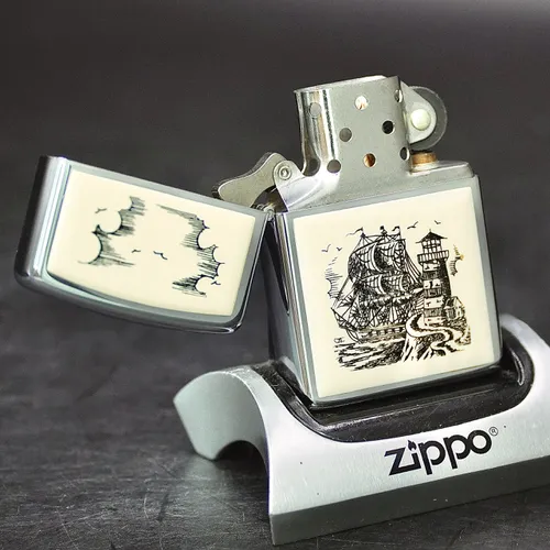 ZIPPO XƯA 1989 - HÀNG XƯA THẬP NIÊN 80s _ CHỦ ĐỀ THUẬN BUỒM XUÔI GIÓ