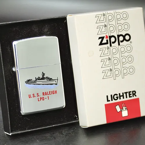 ZIPPO XƯA 1981 - HÀNG XƯA THẬP NIÊN 80s _ CHỦ ĐỀ TÀU CHIẾN RALEIGH LPD-1