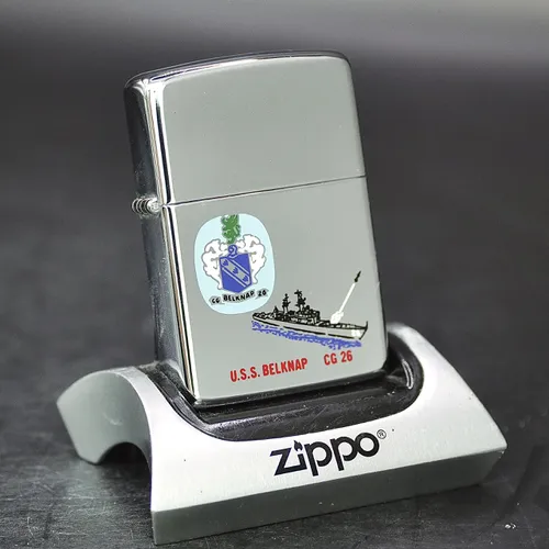 ZIPPO XƯA 1981 - HÀNG XƯA THẬP NIÊN 80s _ CHỦ ĐỀ TÀU CHIẾN BELKNAP CG 26