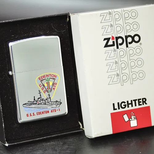 ZIPPO XƯA 1977 - HÀNG XƯA THẬP NIÊN 70s _ CHỦ ĐỀ TÀU CHIẾN EDENTON ATS-1