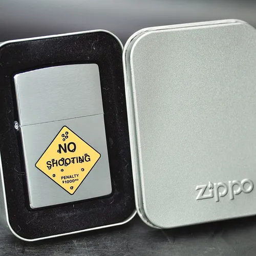 ZIPPO XƯA 1998 - HÀNG XƯA THẬP NIÊN 90s _ CHỦ ĐỀ BIỂN BÁO NO SHOOTING