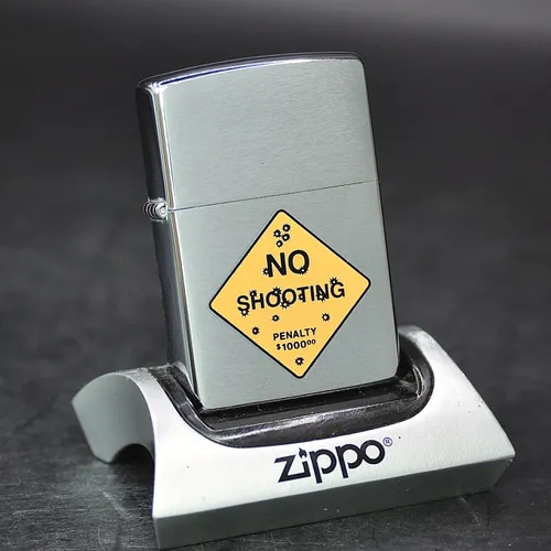 ZIPPO XƯA 1998 - HÀNG XƯA THẬP NIÊN 90s _ CHỦ ĐỀ BIỂN BÁO NO SHOOTING