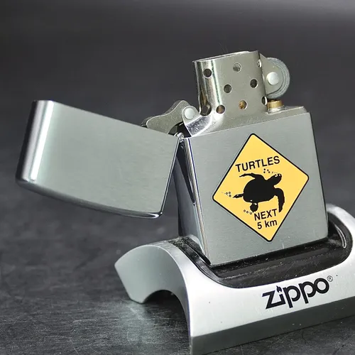 ZIPPO XƯA 1998 - HÀNG XƯA THẬP NIÊN 90s _ CHỦ ĐỀ BIỂN BÁO TURTLES