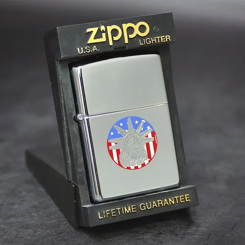 ZIPPO XƯA 1998 - HÀNG XƯA THẬP NIÊN 90s _ CHỦ ĐỀ NỮ THẦN TỰ DO VÀ CỜ MỸ