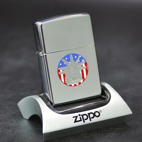 ZIPPO XƯA 1998 - HÀNG XƯA THẬP NIÊN 90s _ CHỦ ĐỀ NỮ THẦN TỰ DO VÀ CỜ MỸ