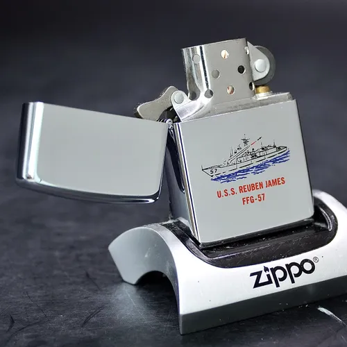 ZIPPO XƯA 1994 - HÀNG XƯA THẬP NIÊN 90s _ CHỦ ĐỀ TÀU CHIẾN REUBEN JAMES FFG-57