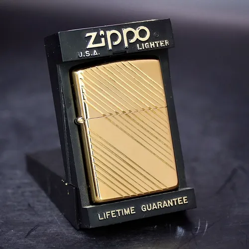 ZIPPO XƯA 1992 - HÀNG XƯA THẬP NIÊN 90s _ CHỦ ĐỀ GOLDPLATES VÂN CHÉO