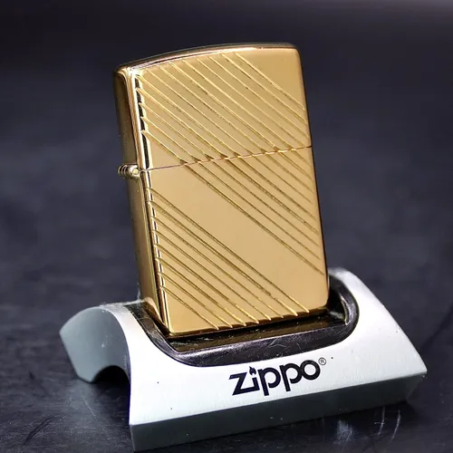 ZIPPO XƯA 1992 - HÀNG XƯA THẬP NIÊN 90s _ CHỦ ĐỀ GOLDPLATES VÂN CHÉO