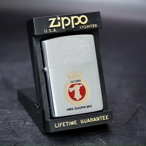 ZIPPO XƯA 1991 - HÀNG XƯA THẬP NIÊN 90s _ CHỦ ĐỀ LOGO TÀU CHIẾN HMS QUORN M41