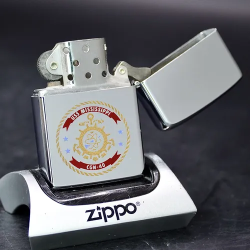 ZIPPO XƯA 1985 - HÀNG XƯA THẬP NIÊN 80s _ CHỦ ĐỀ TÀU CHIẾN MISSISSIPPI CGN-40