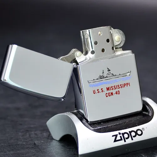 ZIPPO XƯA 1985 - HÀNG XƯA THẬP NIÊN 80s _ CHỦ ĐỀ TÀU CHIẾN MISSISSIPPI CGN-40