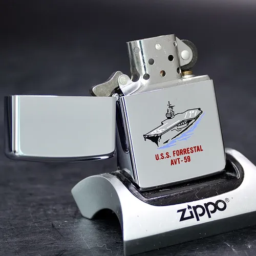ZIPPO XƯA 1991 - HÀNG XƯA THẬP NIÊN 90s _ CHỦ ĐỀ TÀU CHIẾN FORRESTAL AVT-59