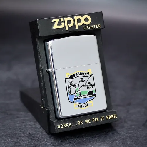 ZIPPO XƯA 1984 - HÀNG XƯA THẬP NIÊN 80s _ CHỦ ĐỀ TÀU HỖ TRỢ USS HUNLEY AS-31