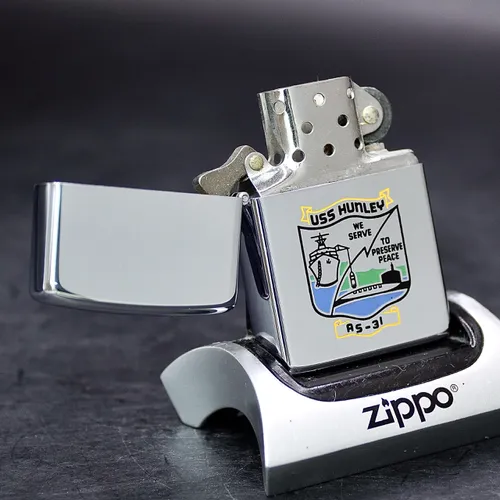ZIPPO XƯA 1984 - HÀNG XƯA THẬP NIÊN 80s _ CHỦ ĐỀ TÀU HỖ TRỢ USS HUNLEY AS-31