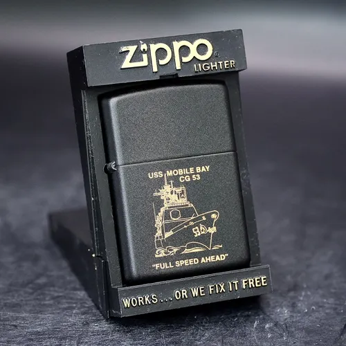ZIPPO XƯA 1990 - HÀNG XƯA THẬP NIÊN 90s _ CHỦ ĐỀ TÀU CHIẾN MOBILE BAY CG-53