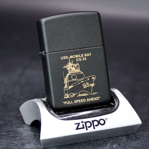 ZIPPO XƯA 1990 - HÀNG XƯA THẬP NIÊN 90s _ CHỦ ĐỀ TÀU CHIẾN MOBILE BAY CG-53