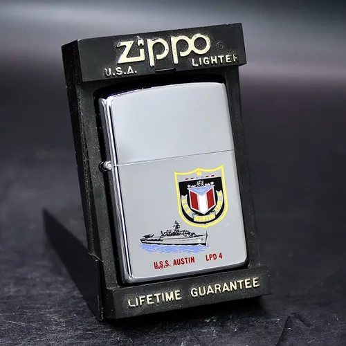 ZIPPO XƯA 1990 - HÀNG XƯA THẬP NIÊN 90s _ CHỦ ĐỀ TÀU CHIẾN AUSTIN LPD-4