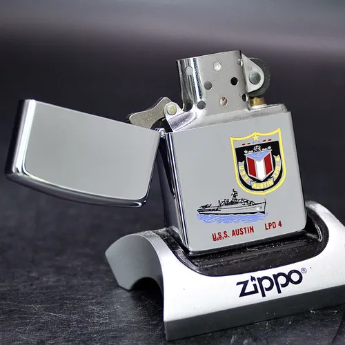 ZIPPO XƯA 1990 - HÀNG XƯA THẬP NIÊN 90s _ CHỦ ĐỀ TÀU CHIẾN AUSTIN LPD-4