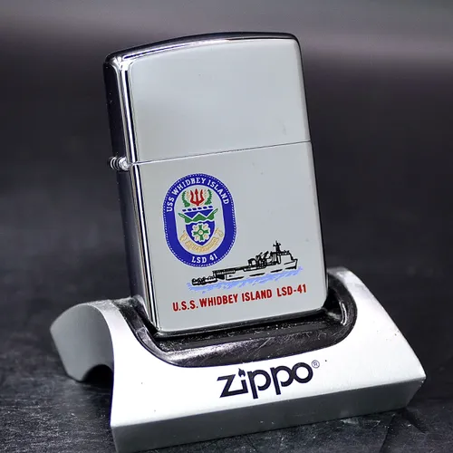ZIPPO XƯA 1990 - HÀNG XƯA THẬP NIÊN 90s _ CHỦ ĐỀ TÀU CHIẾN WHIDBEY ISLAND LSD-41