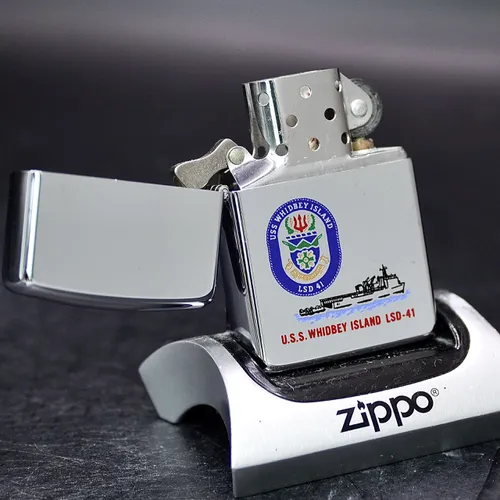 ZIPPO XƯA 1990 - HÀNG XƯA THẬP NIÊN 90s _ CHỦ ĐỀ TÀU CHIẾN WHIDBEY ISLAND LSD-41