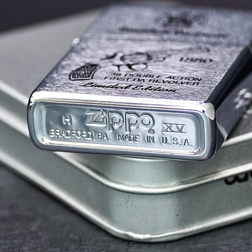 ZIPPO XƯA 1999 - HÀNG XƯA THẬP NIÊN 90s _ CHỦ ĐỀ SÚNG Ổ XOAY 38 DA 1ST MODEL
