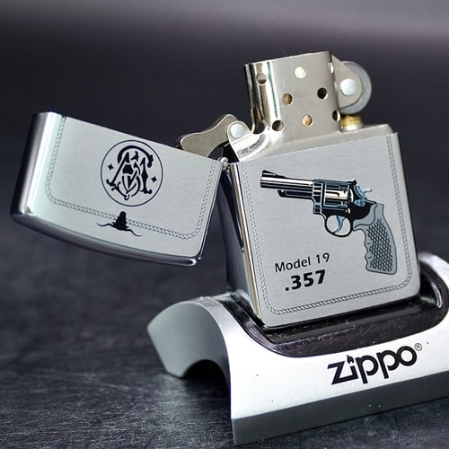 ZIPPO XƯA 1999 - HÀNG XƯA THẬP NIÊN 90s _ CHỦ ĐỀ SÚNG Ổ XOAY MODEL 19 .357