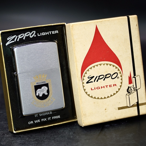 ZIPPO XƯA 1976 - HÀNG XƯA THẬP NIÊN 70s _ CHỦ ĐỀ LOGO TÀU CHIẾN HMS BULLDOG