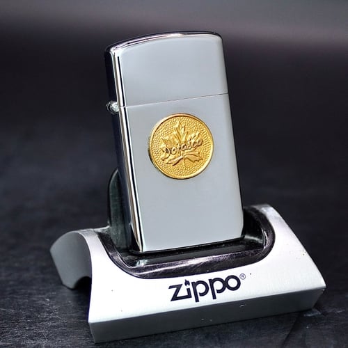 ZIPPO SLIM XƯA 1976 - HÀNG XƯA THẬP NIÊN 70s _ CHỦ ĐỀ ĐỒNG XU LÁ PHONG CANADA