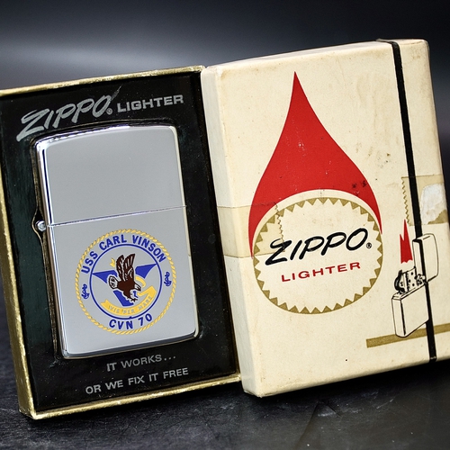 ZIPPO XƯA 1981 - HÀNG XƯA THẬP NIÊN 80s _ CHỦ ĐỀ LOGO TÀU SÂN BAY CARL VINSON