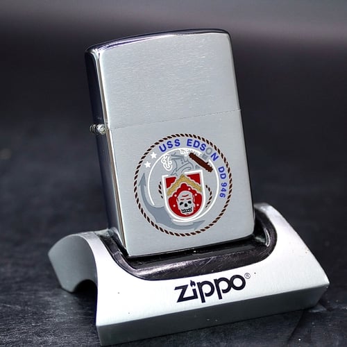 ZIPPO XƯA 1982 - HÀNG XƯA THẬP NIÊN 80s _ CHỦ ĐỀ LOGO TÀU CHIẾN EDSON DD-946