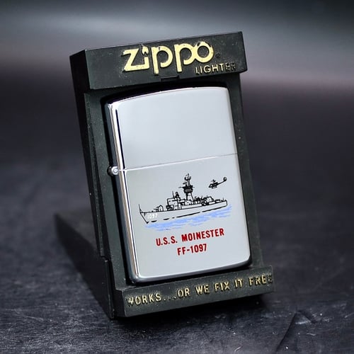 ZIPPO XƯA 1988 - HÀNG XƯA THẬP NIÊN 80s _ CHỦ ĐỀ TÀU CHIẾN MOINESTER FF-1097