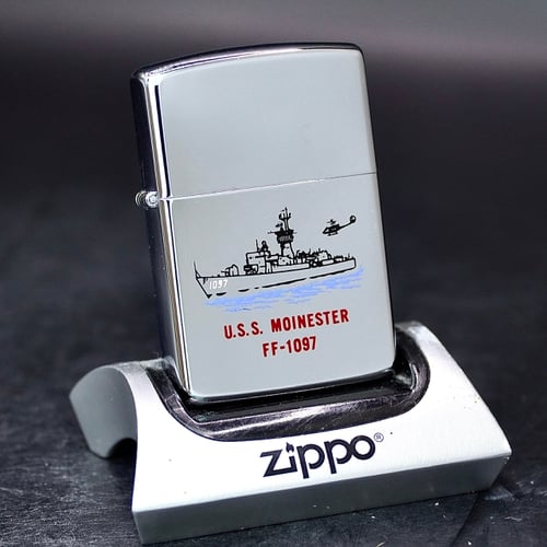 ZIPPO XƯA 1988 - HÀNG XƯA THẬP NIÊN 80s _ CHỦ ĐỀ TÀU CHIẾN MOINESTER FF-1097