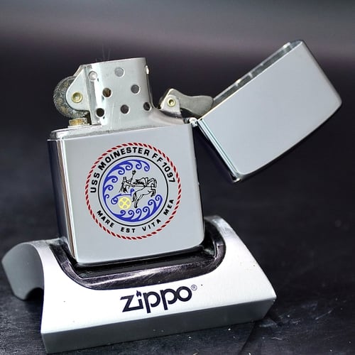 ZIPPO XƯA 1988 - HÀNG XƯA THẬP NIÊN 80s _ CHỦ ĐỀ TÀU CHIẾN MOINESTER FF-1097