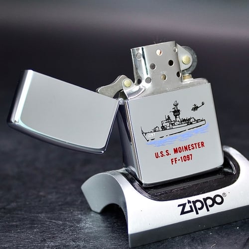 ZIPPO XƯA 1988 - HÀNG XƯA THẬP NIÊN 80s _ CHỦ ĐỀ TÀU CHIẾN MOINESTER FF-1097