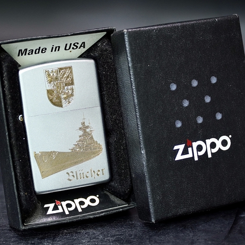 ZIPPO XƯA 2002 - HÀNG XƯA 2000s _ CHỦ ĐỀ TÀU CHIẾN ĐỨC BLUCHER