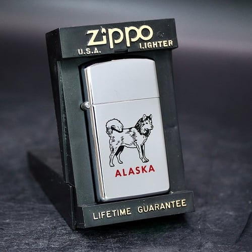 ZIPPO SLIM XƯA 1996 - HÀNG XƯA THẬP NIÊN 90s _ CHỦ ĐỀ CHÓ ALASKA