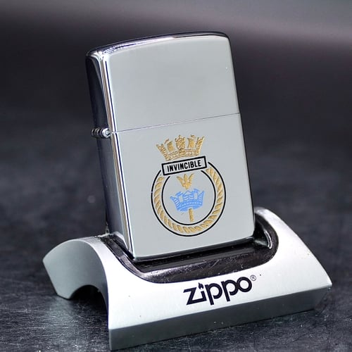 ZIPPO XƯA 1983 - HÀNG XƯA THẬP NIÊN 80s _ CHỦ ĐỀ HUY HIỆU TÀU CHIẾN INVICIBLE