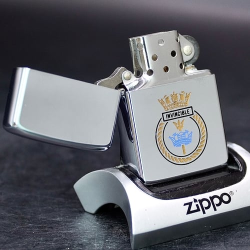 ZIPPO XƯA 1983 - HÀNG XƯA THẬP NIÊN 80s _ CHỦ ĐỀ HUY HIỆU TÀU CHIẾN INVICIBLE