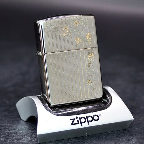 ZIPPO XƯA 1995 - HÀNG XƯA THẬP NIÊN 90s _ CHỦ ĐỀ HOA VĂN MẠ BẠC