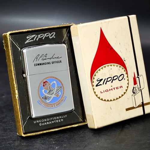 ZIPPO XƯA 1976 - HÀNG XƯA THẬP NIÊN 70s _ CHỦ ĐỀ TÀU CHIẾN FRANKLIN D.ROOSEVELT