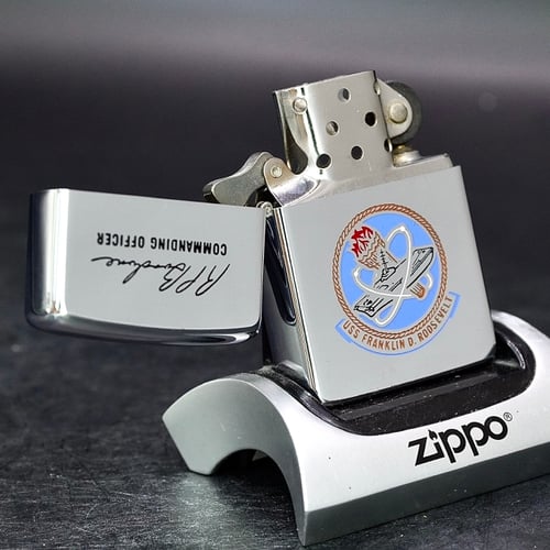 ZIPPO XƯA 1976 - HÀNG XƯA THẬP NIÊN 70s _ CHỦ ĐỀ TÀU CHIẾN FRANKLIN D.ROOSEVELT