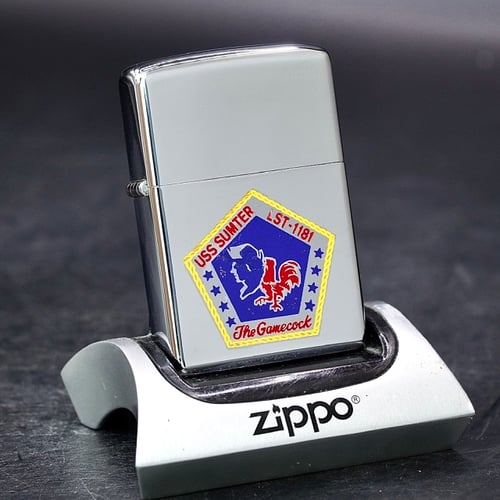 ZIPPO XƯA 1970 - HÀNG XƯA THẬP NIÊN 70s _ CHỦ ĐỀ LOGO TÀU CHIẾN SUMTER LST 1181