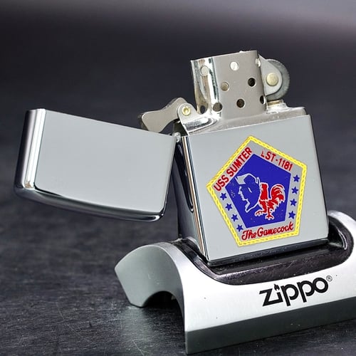 ZIPPO XƯA 1970 - HÀNG XƯA THẬP NIÊN 70s _ CHỦ ĐỀ LOGO TÀU CHIẾN SUMTER LST 1181