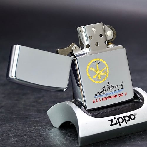 ZIPPO XƯA 1977 - HÀNG XƯA THẬP NIÊN 70s _ CHỦ ĐỀ TÀU CHIẾN CONYNGHAM DDG 17