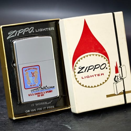 ZIPPO XƯA 1972 - HÀNG XƯA THẬP NIÊN 70s _ CHỦ ĐỀ TÀU CHIẾN SPERRY DD 697