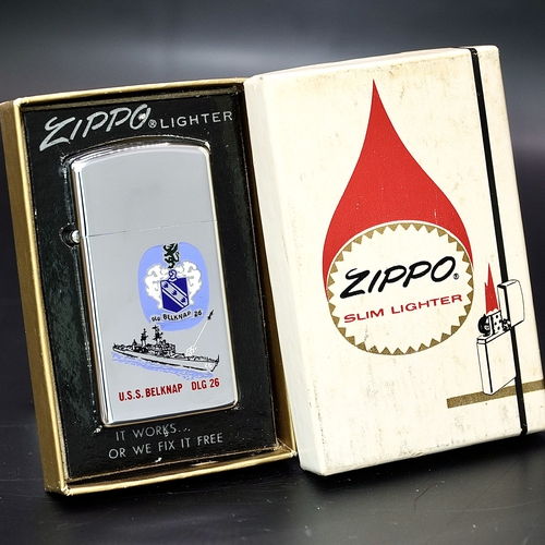 ZIPPO XƯA 1974 - HÀNG XƯA THẬP NIÊN 70s _ CHỦ ĐỀ TÀU CHIẾN BELKNAP DLG 26