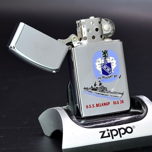 ZIPPO XƯA 1974 - HÀNG XƯA THẬP NIÊN 70s _ CHỦ ĐỀ TÀU CHIẾN BELKNAP DLG 26
